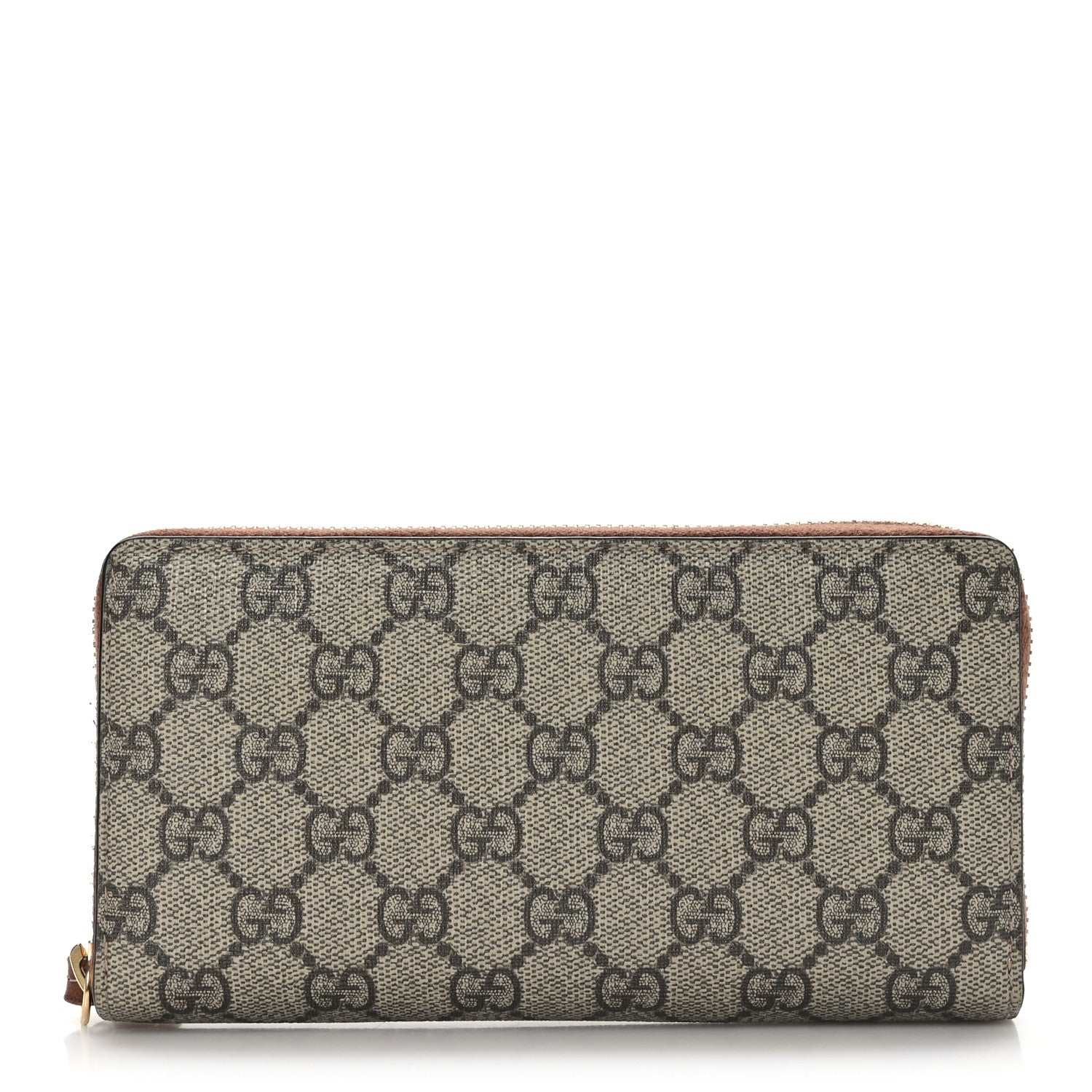 Gucci GG Supreme Monogram Cuoio Toscano Zip Around Wallet Beige Ebony Cuir 1 of 7