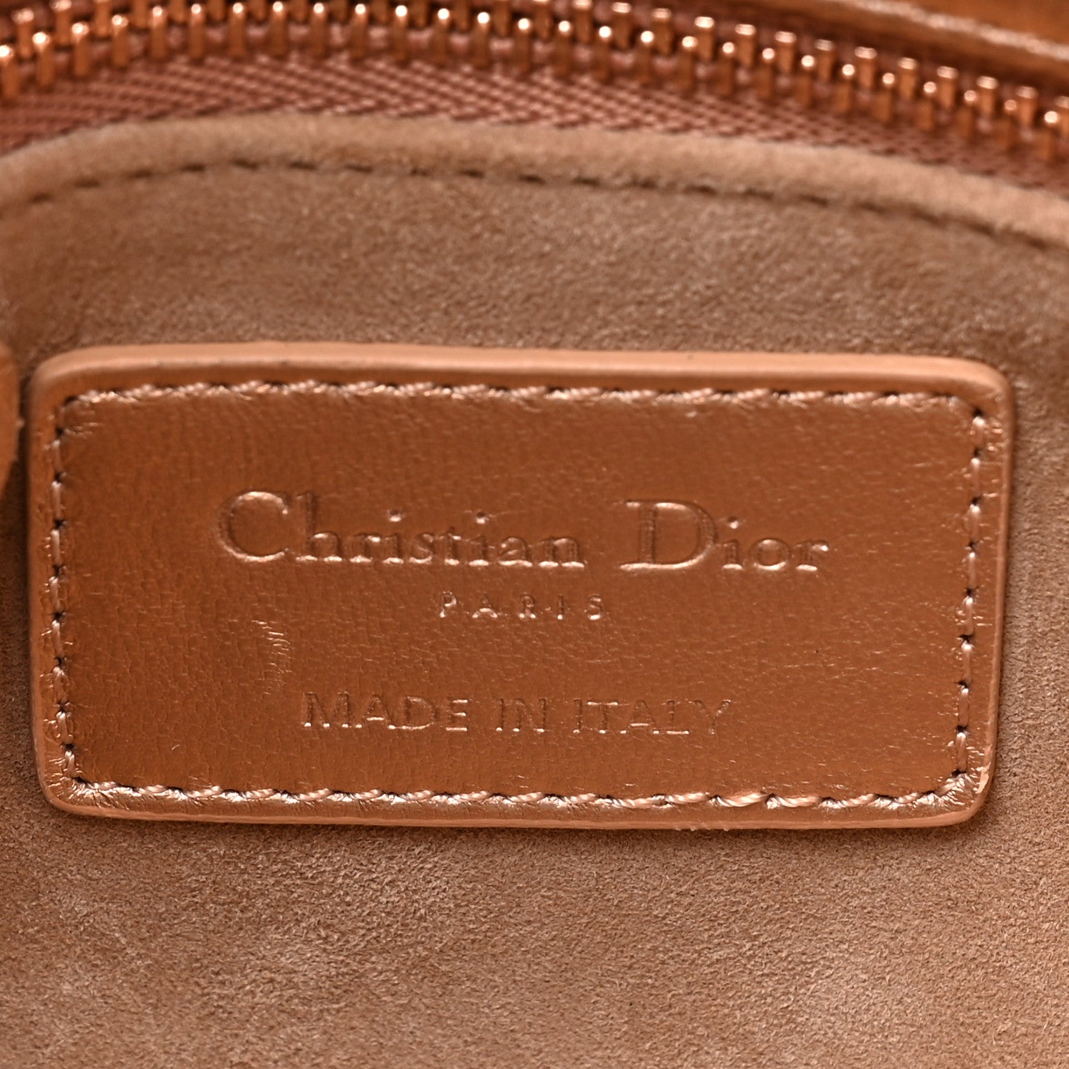 Christian Dior Metallic Lambskin Cannage Mini Lady Dior Gold Rose 6 of 15