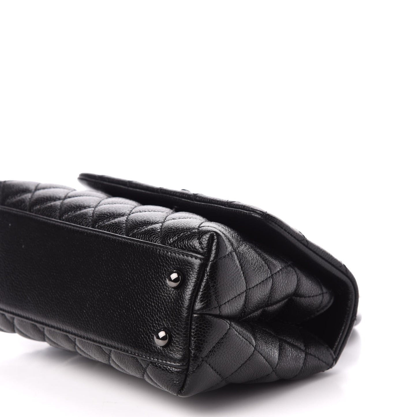 Caviar Quilted Mini Coco Handle Flap So Black