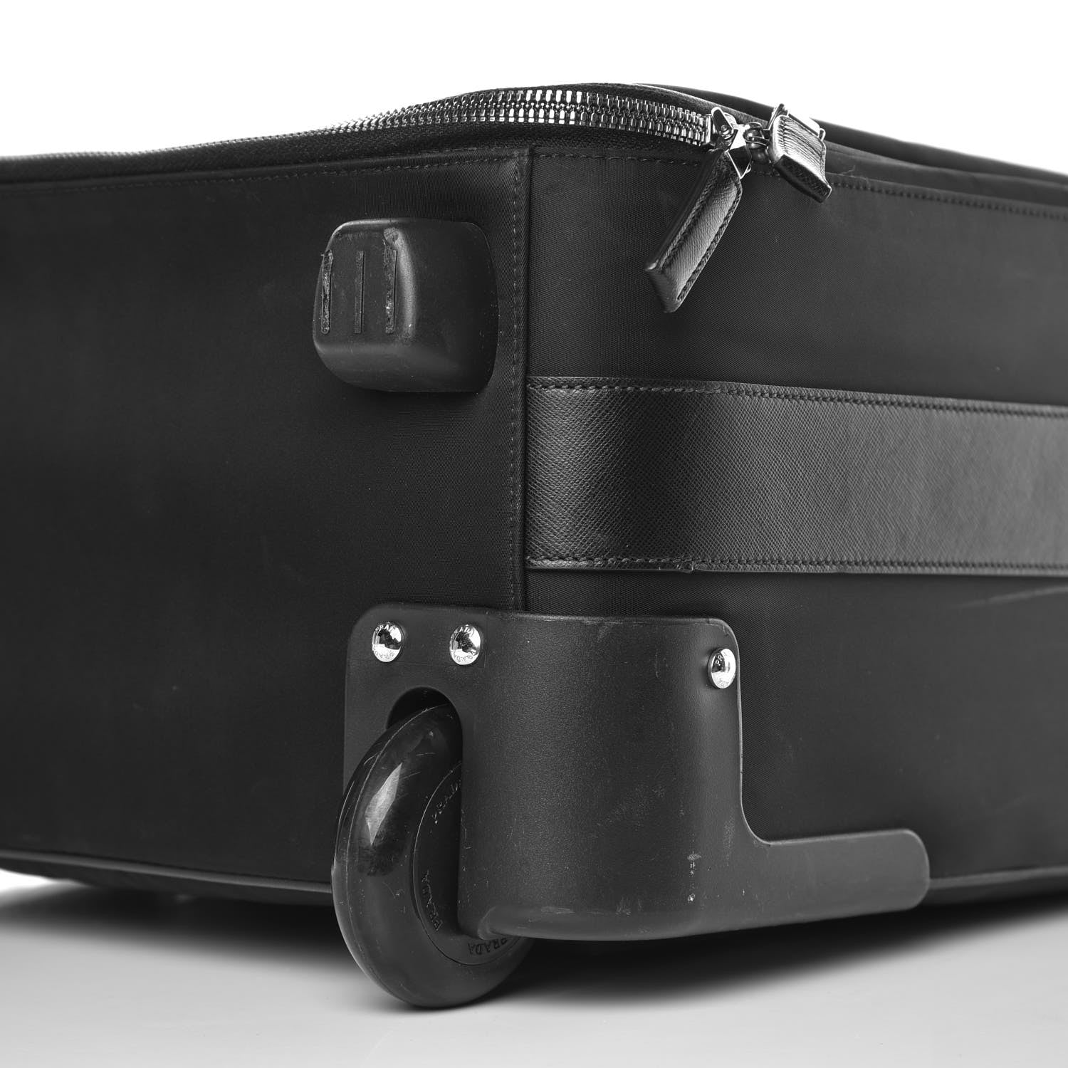 Prada Tessuto Nylon Saffiano Trolley Luggage Black 14 of 21