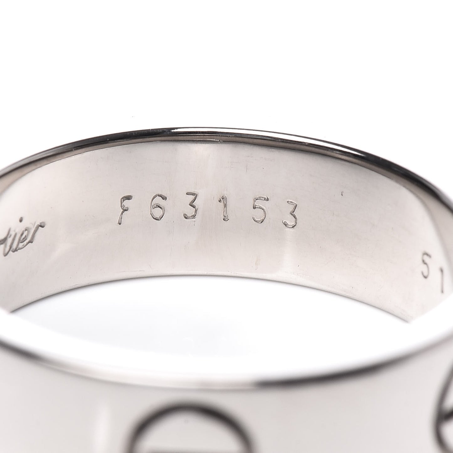 18K White Gold 5.5mm LOVE Ring 51 5.75