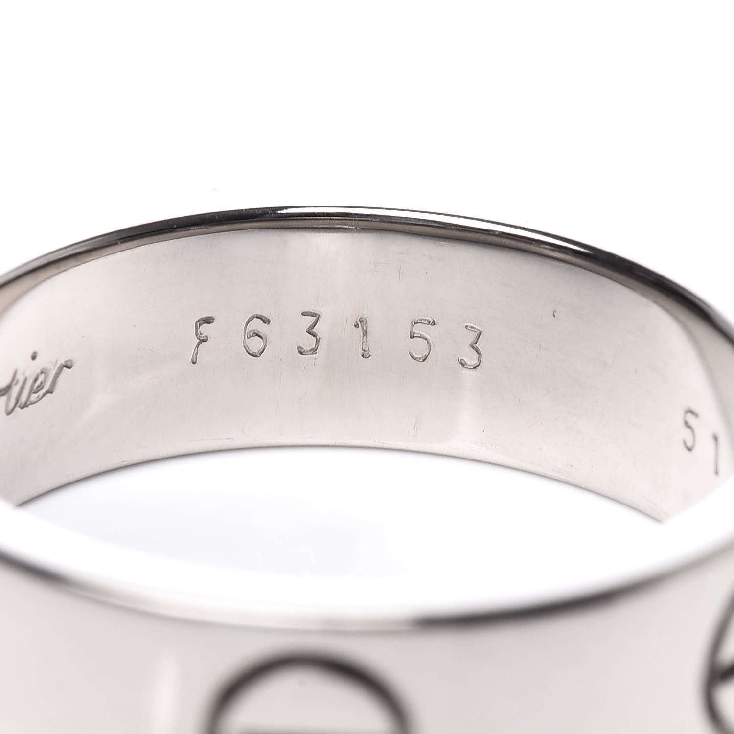 Cartier 18K White Gold 5.5mm LOVE Ring 51 5.75 6 of 7