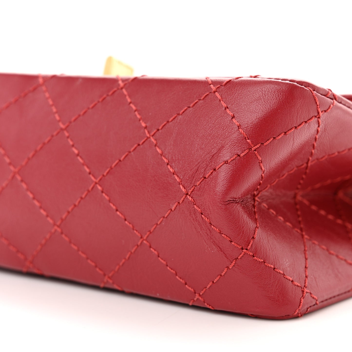 Aged Calfskin Quilted 2.55 Reissue Mini Flap Red