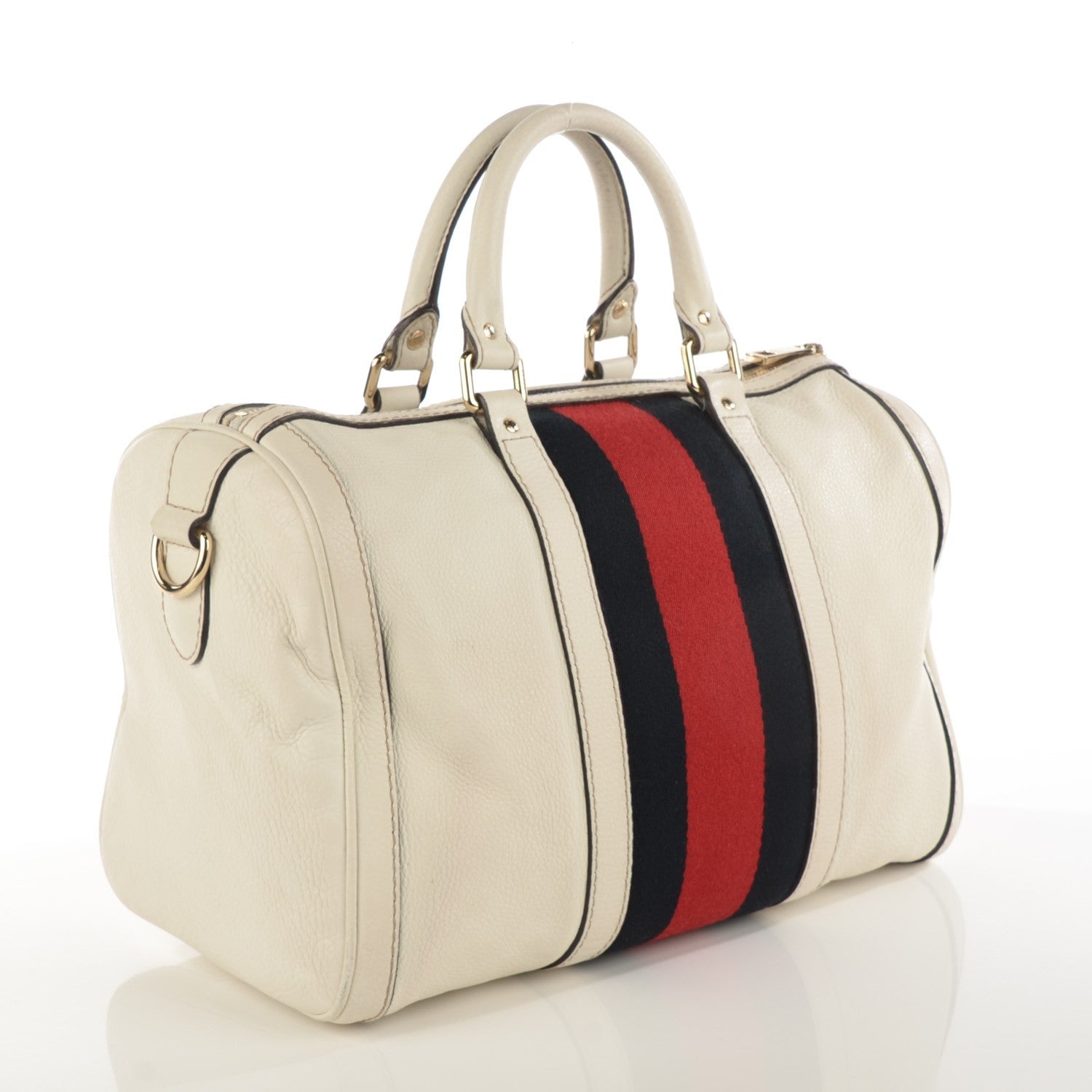 Gucci Calfskin Vintage Web Medium Boston Off White 3 of 7