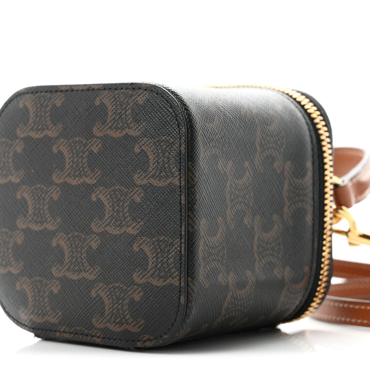 Triomphe Canvas Calfskin Mini Vanity Case Tan