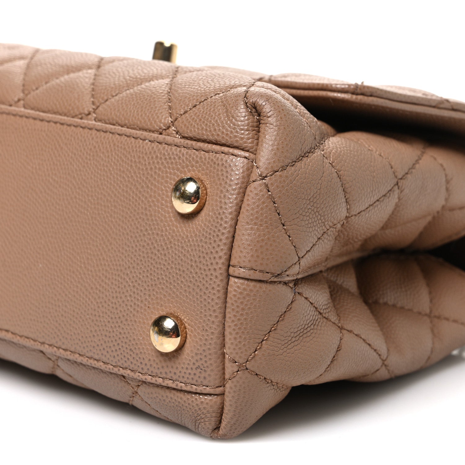 Chanel Caviar Quilted Mini Coco Handle Flap Beige 10 of 11