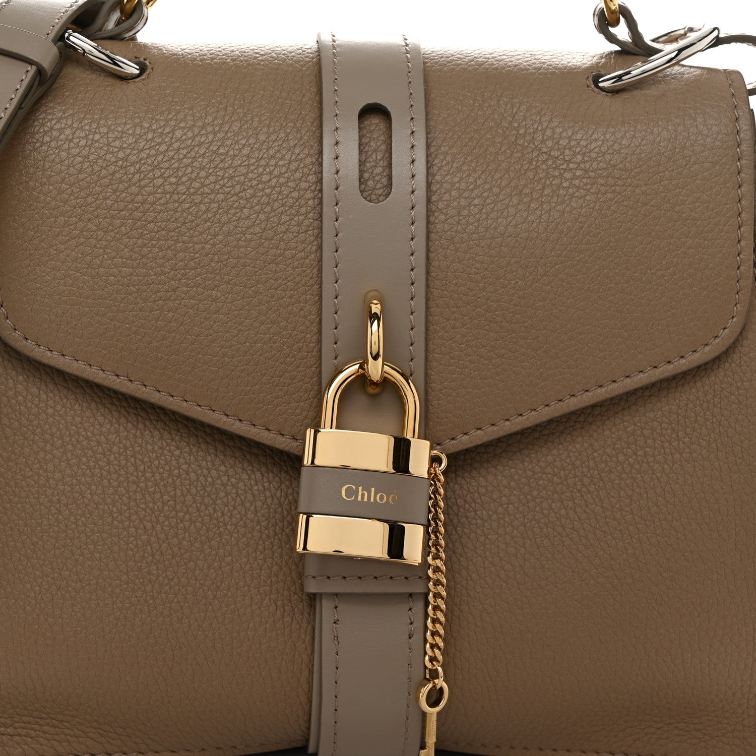 Chloe Grained Calfskin Medium Aby Day Shoulder Bag Motty Grey 8 of 10