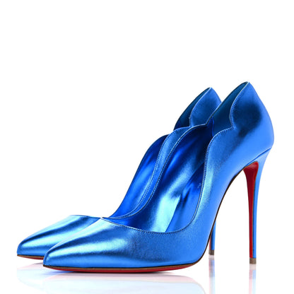 Christian Louboutin Metallic Patent Hot Chick 100 Pumps 41 Blue 3 of 9