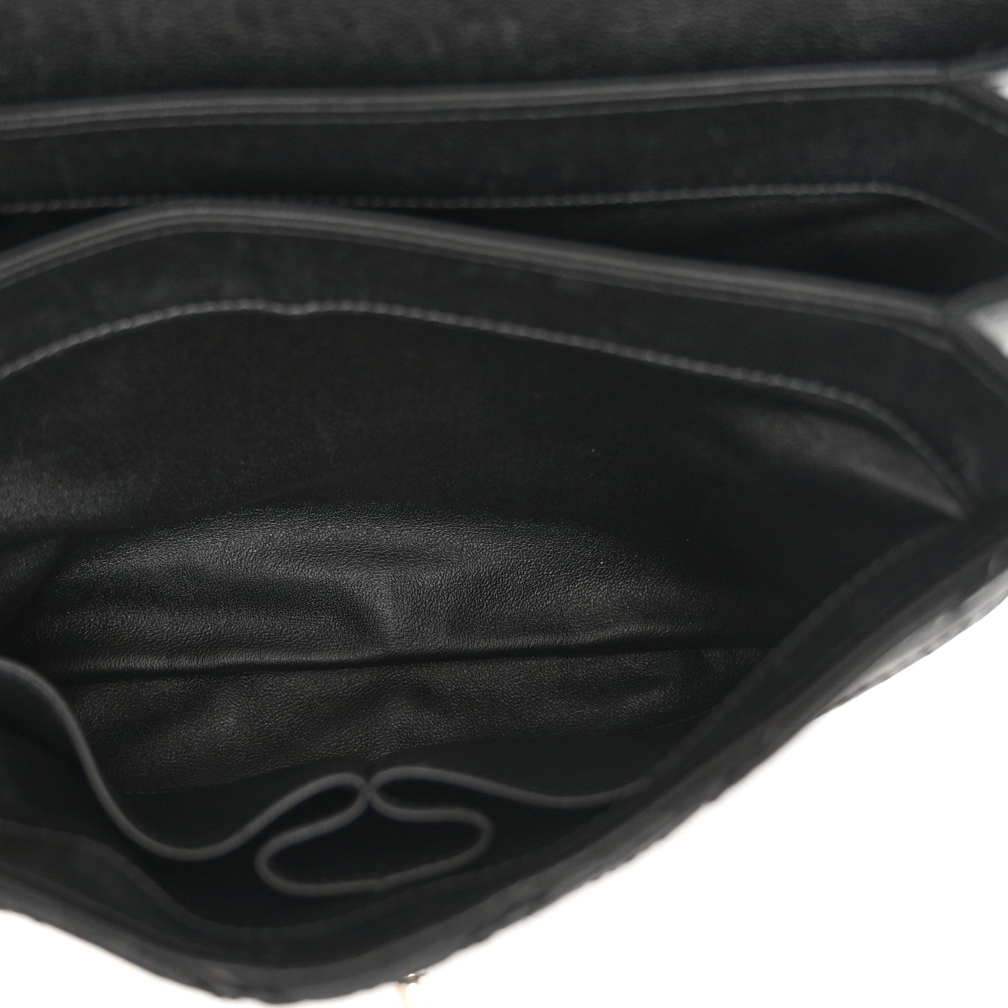 Calfskin Sheepskin Watersnake Chevron Quilted CC Small Trendy CC Dual Handle Flap Bag Black
