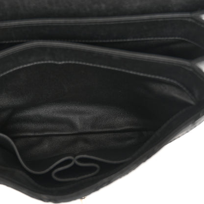 Chanel Calfskin Sheepskin Watersnake Chevron Quilted CC Small Trendy CC Dual Handle Flap Bag Black 8 of 28