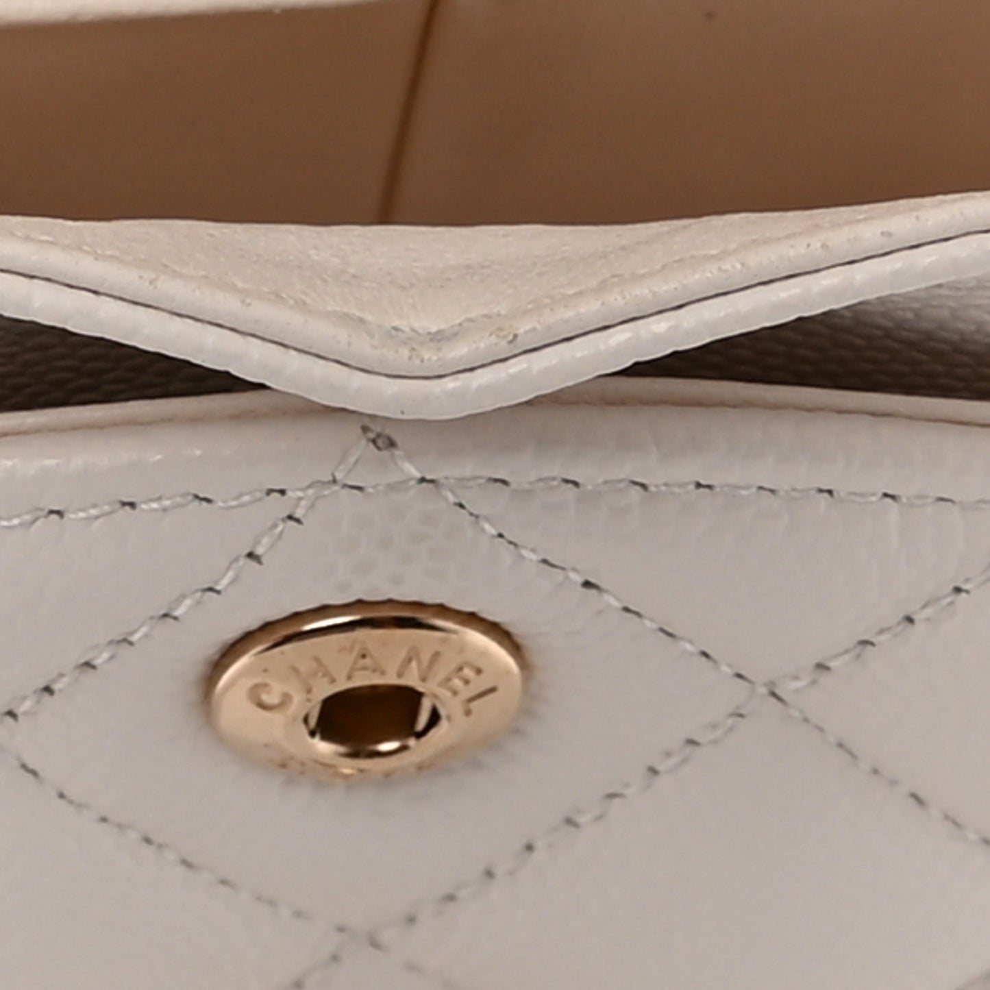 Caviar Quilted Small Double Flap White