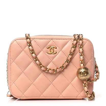 Chanel Lambskin Quilted CC Pearl Crush Camera Case Light Pink 1 of 11