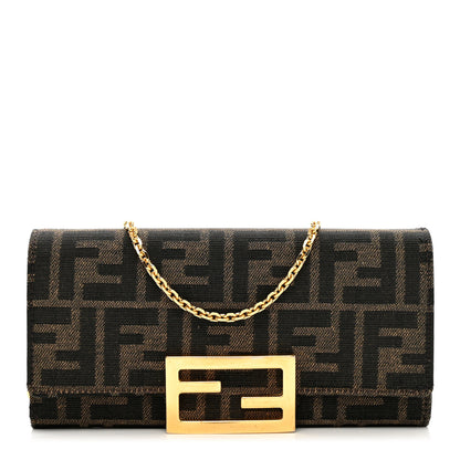Fendi Zucca Vitello Continental Wallet On Chain Tobacco 1 of 6