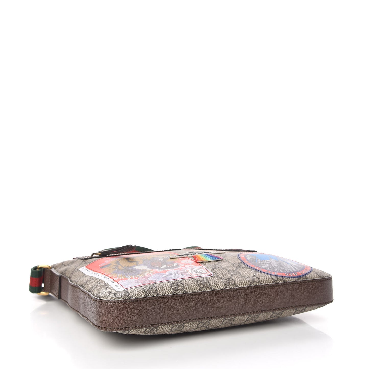 Soft GG Supreme Monogram Courrier Web Medium Flat Messenger Bag Beige New Acero Multicolor