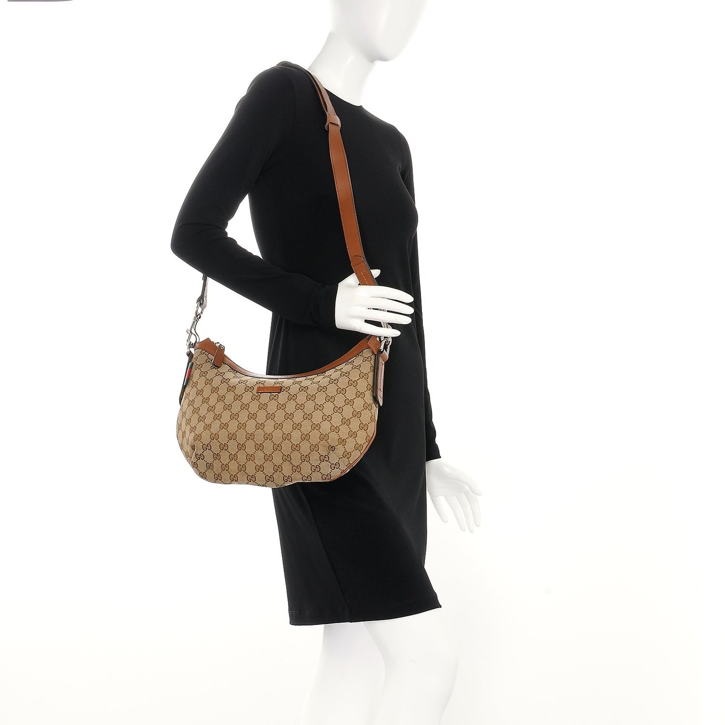Monogram Medium Half Moon Hobo Brown