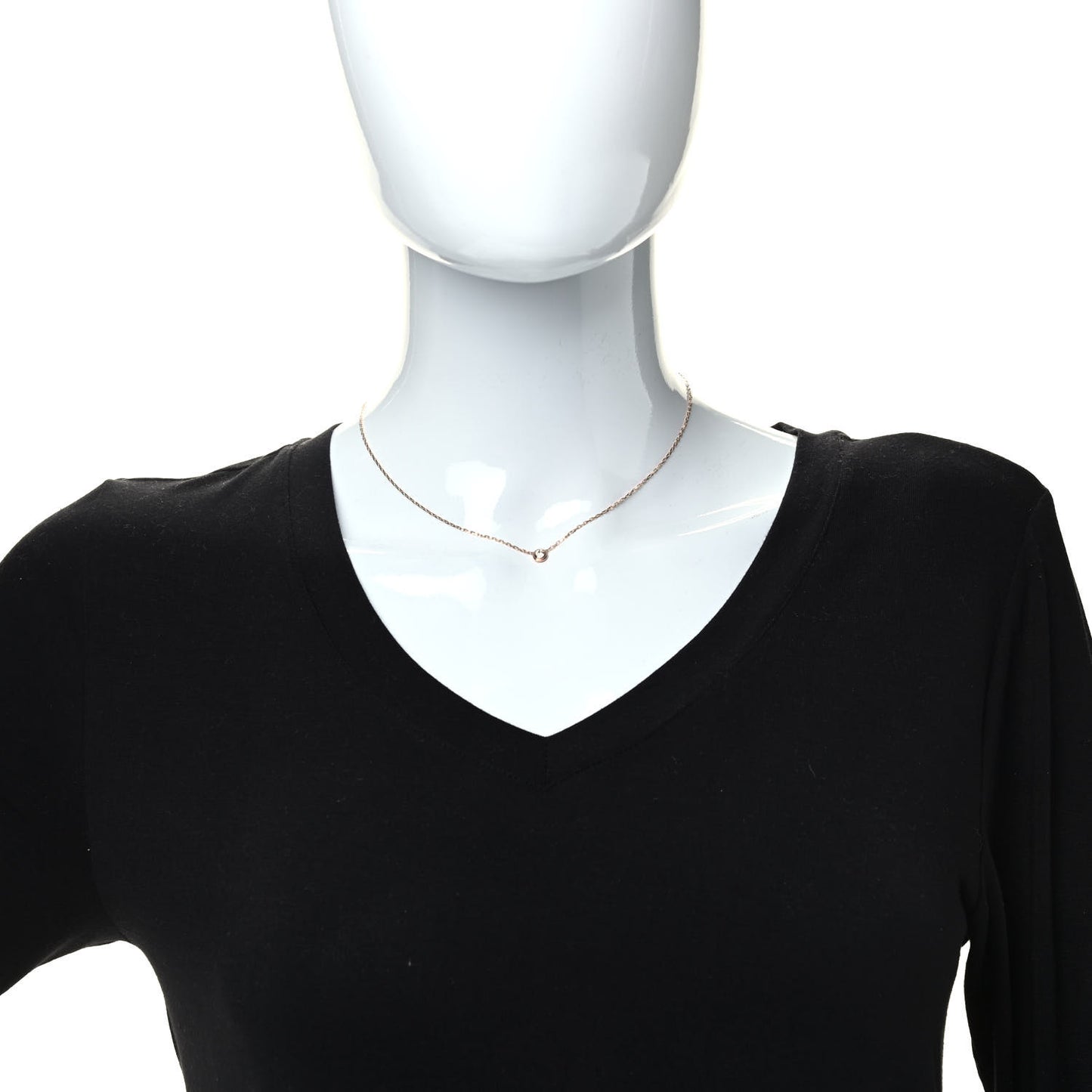 18K Pink Gold Diamond LM D'Amour Pendant Necklace