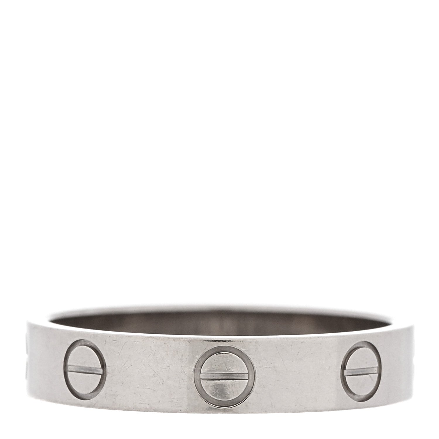 Cartier 18K White Gold 3.5mm LOVE Wedding Band Ring 51 5.75 3 of 4