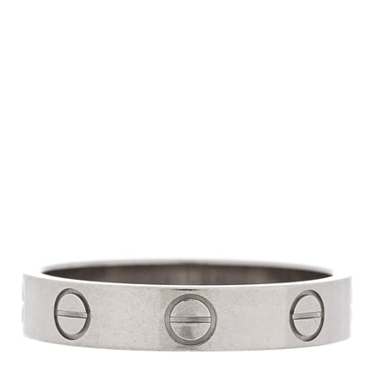 Cartier 18K White Gold 3.5mm LOVE Wedding Band Ring 51 5.75 3 of 4