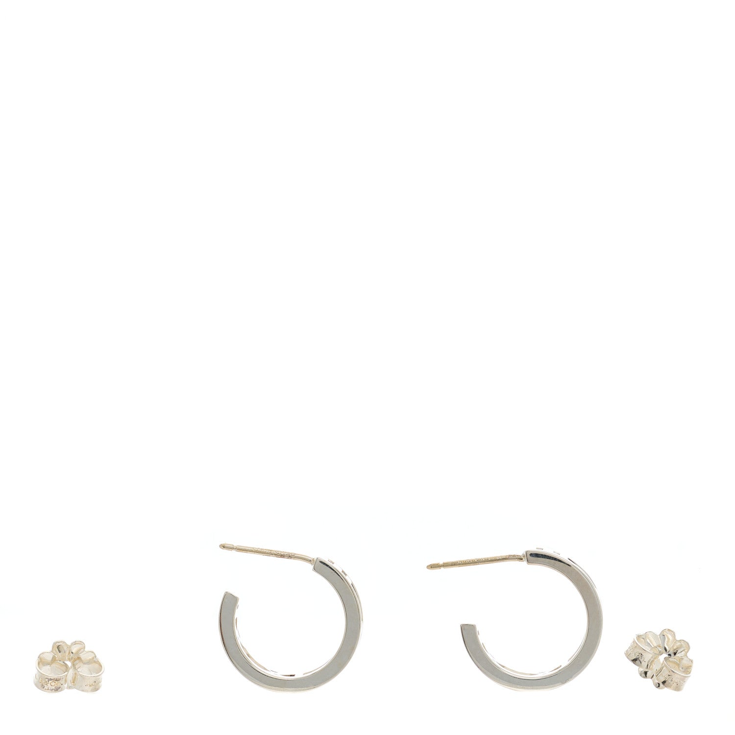 Tiffany Sterling Silver Small Atlas Open Hoop Earrings 3 of 5