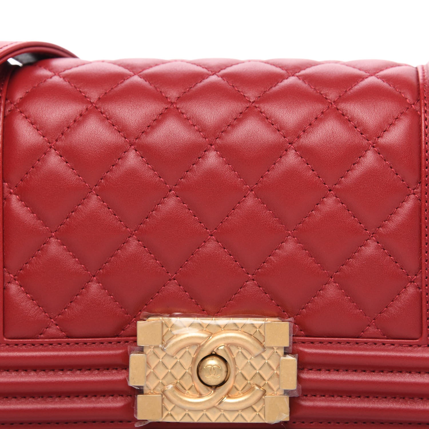 Chanel Calfskin Quilted Small Boy Logo Top Handle Flap Red 10 of 11