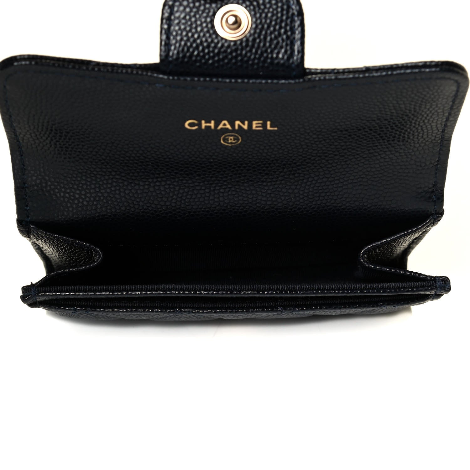 Chanel Caviar Quilted Flap Card Holder Wallet Navy Blue 4 of 6