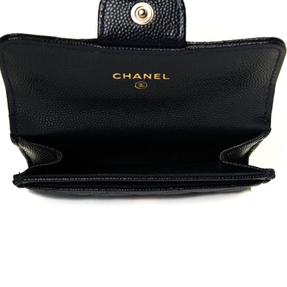 Chanel Caviar Quilted Flap Card Holder Wallet Navy Blue 4 of 6
