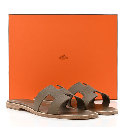 Hermes Epsom Oran Sandals 36.5 Etoupe 9 of 9