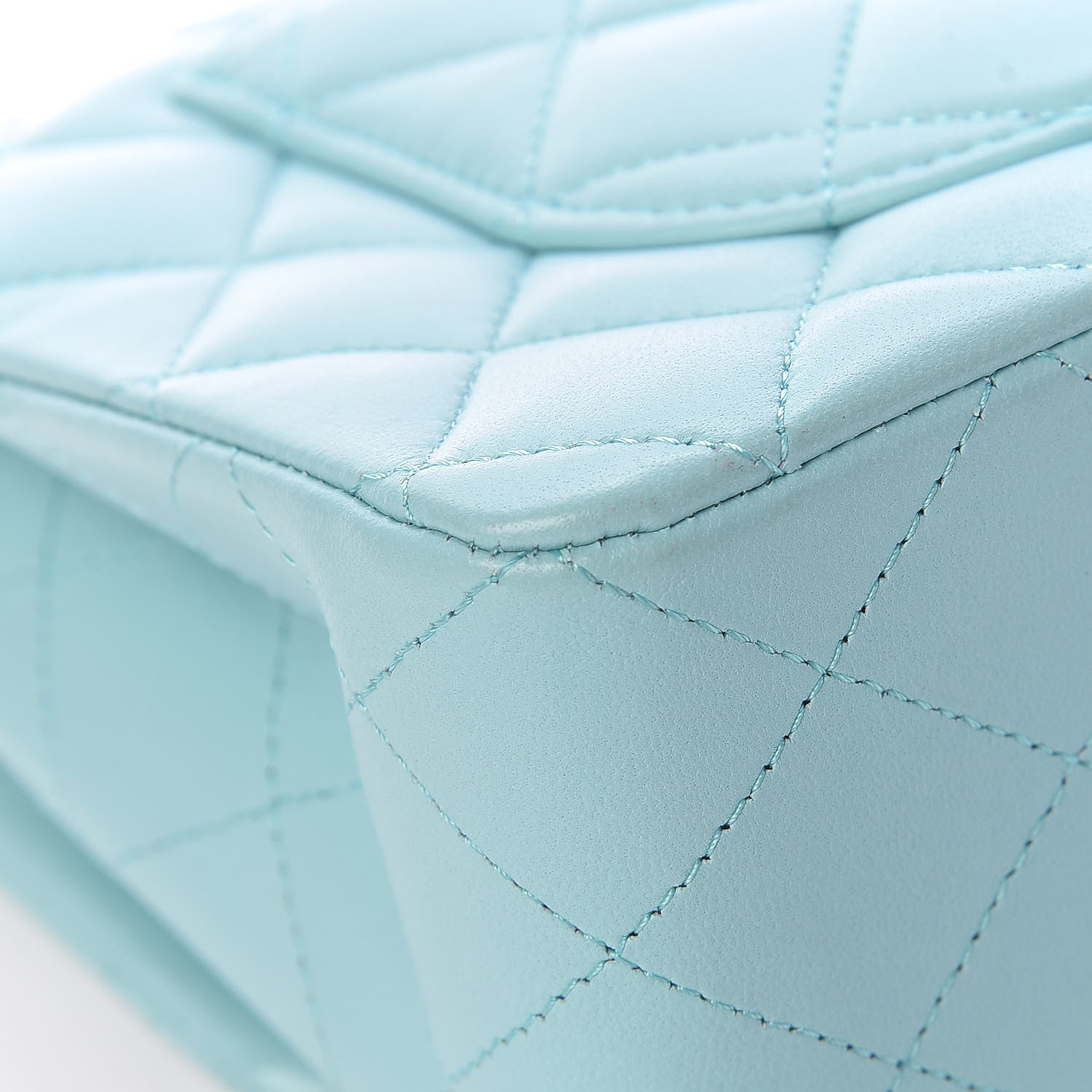 Chanel Lambskin Quilted Small Double Flap Light Blue 16 of 17