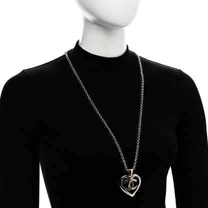 Chanel CC Heart Chain Pendant Necklace Gold 2 of 6