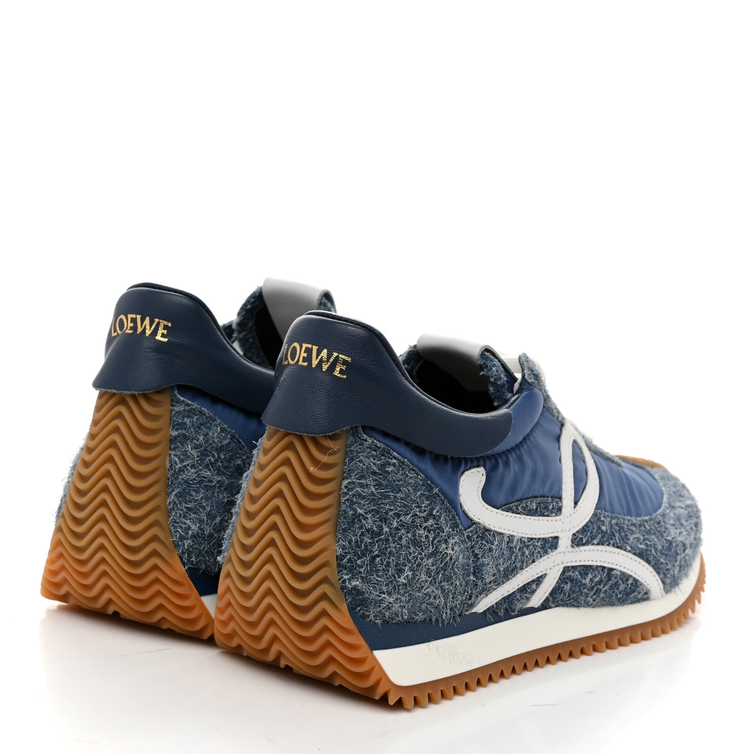 Loewe Brushed Suede Nylon Flow Runners Sneakers 38 Raw Denim 5 of 10