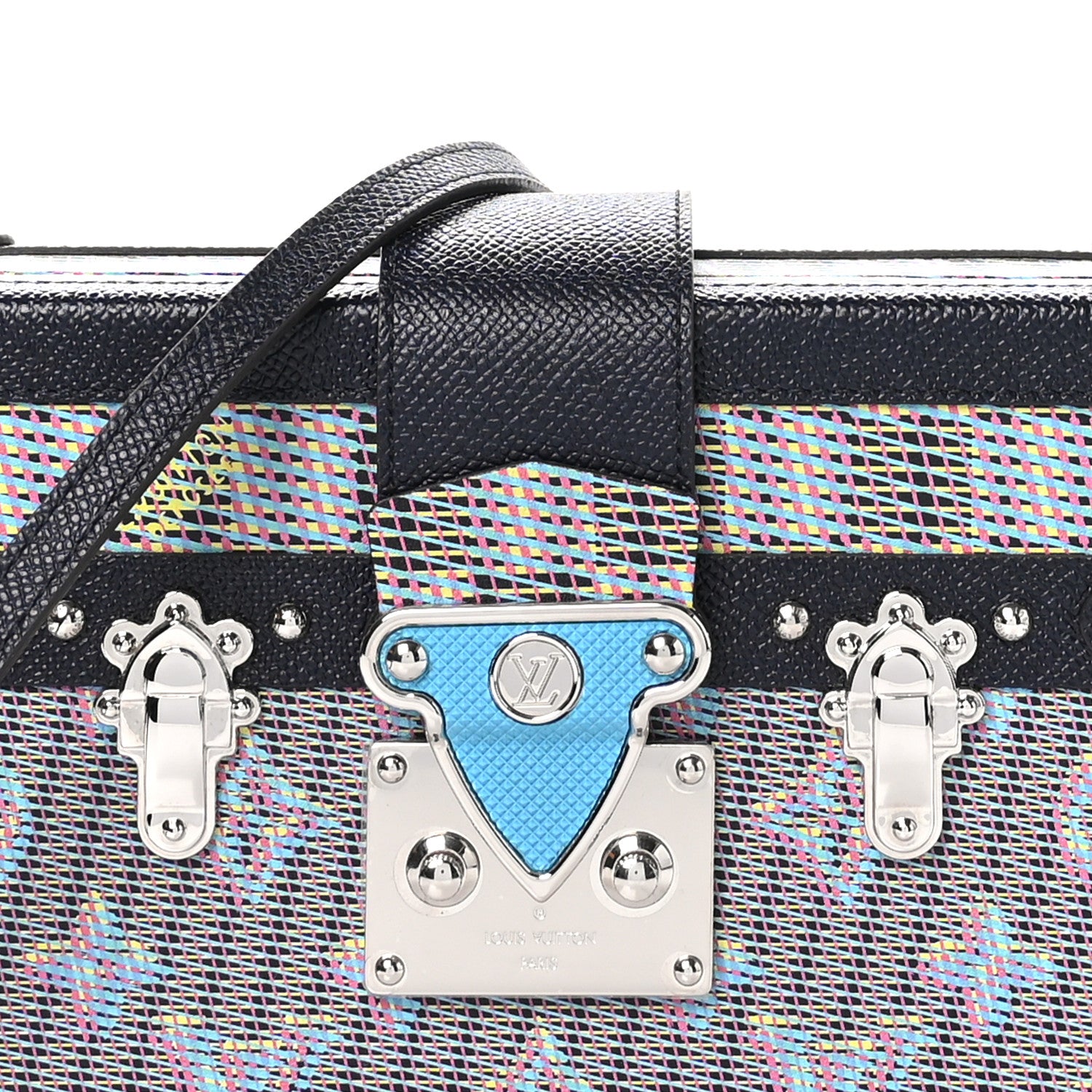 Louis Vuitton Calfskin Monogram LV Pop Petite Malle Blue 7 of 10