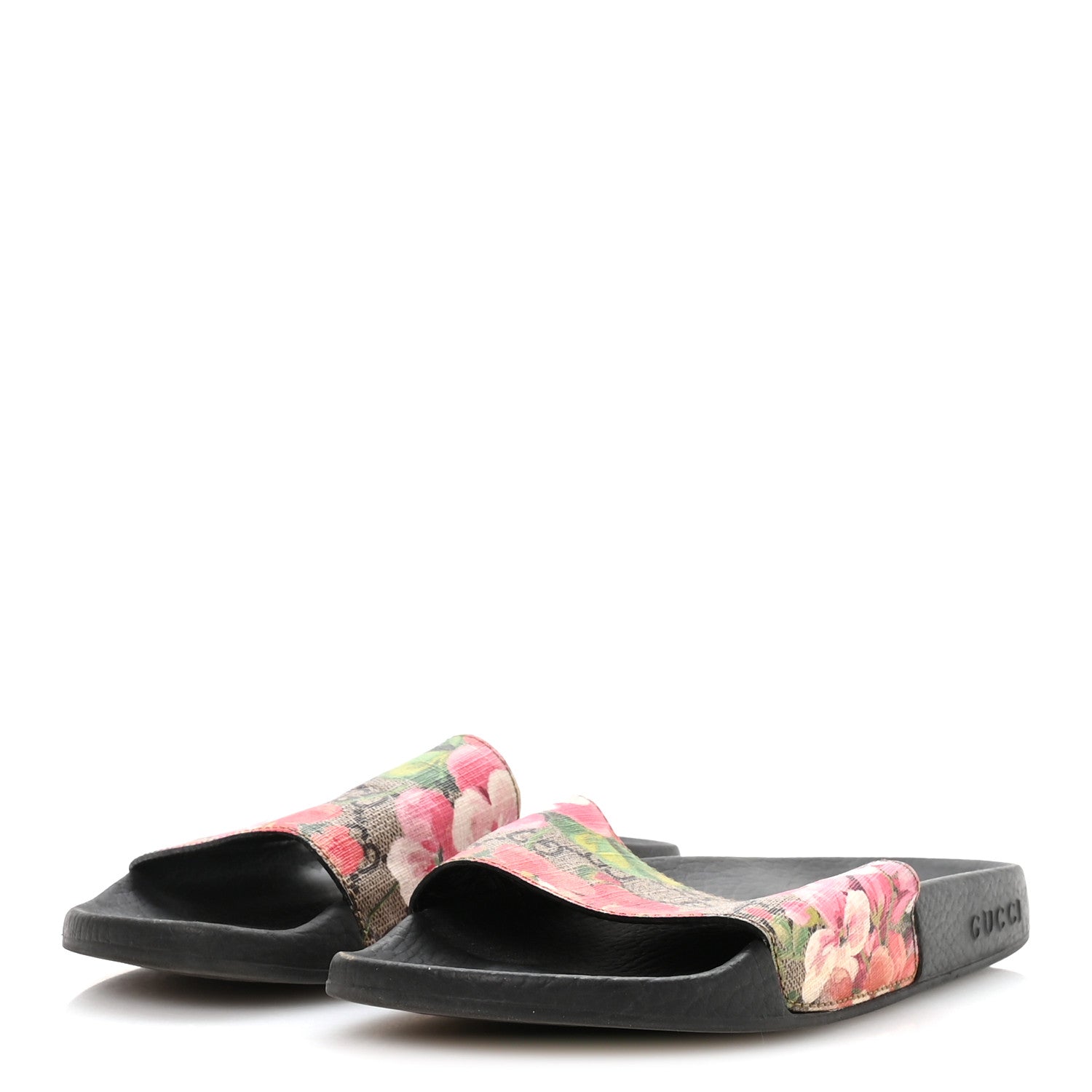 Gucci GG Supreme Monogram Blooms Slide Sandals 37 Beige Multicolor 4 of 8