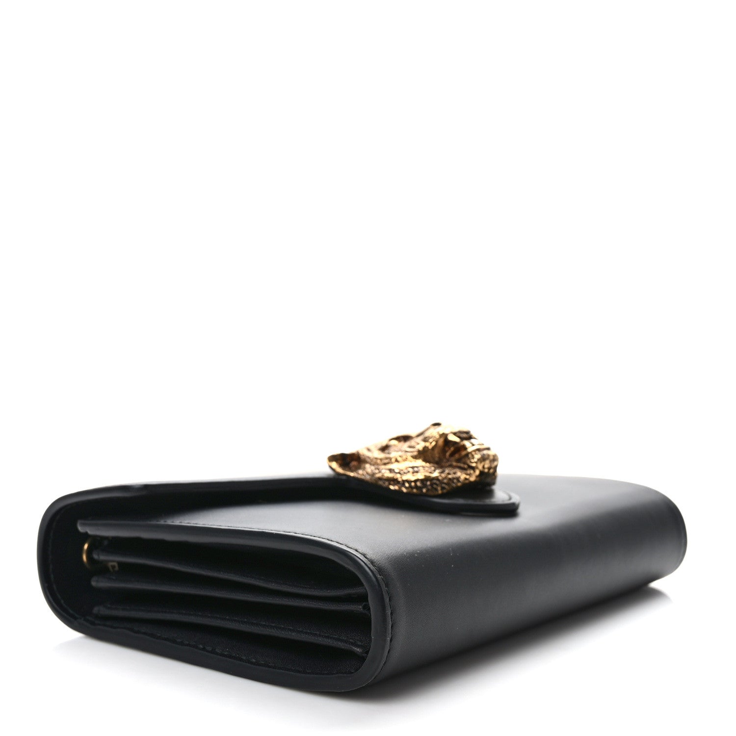 Gucci Calfskin Animalier Chain Wallet Black 4 of 11