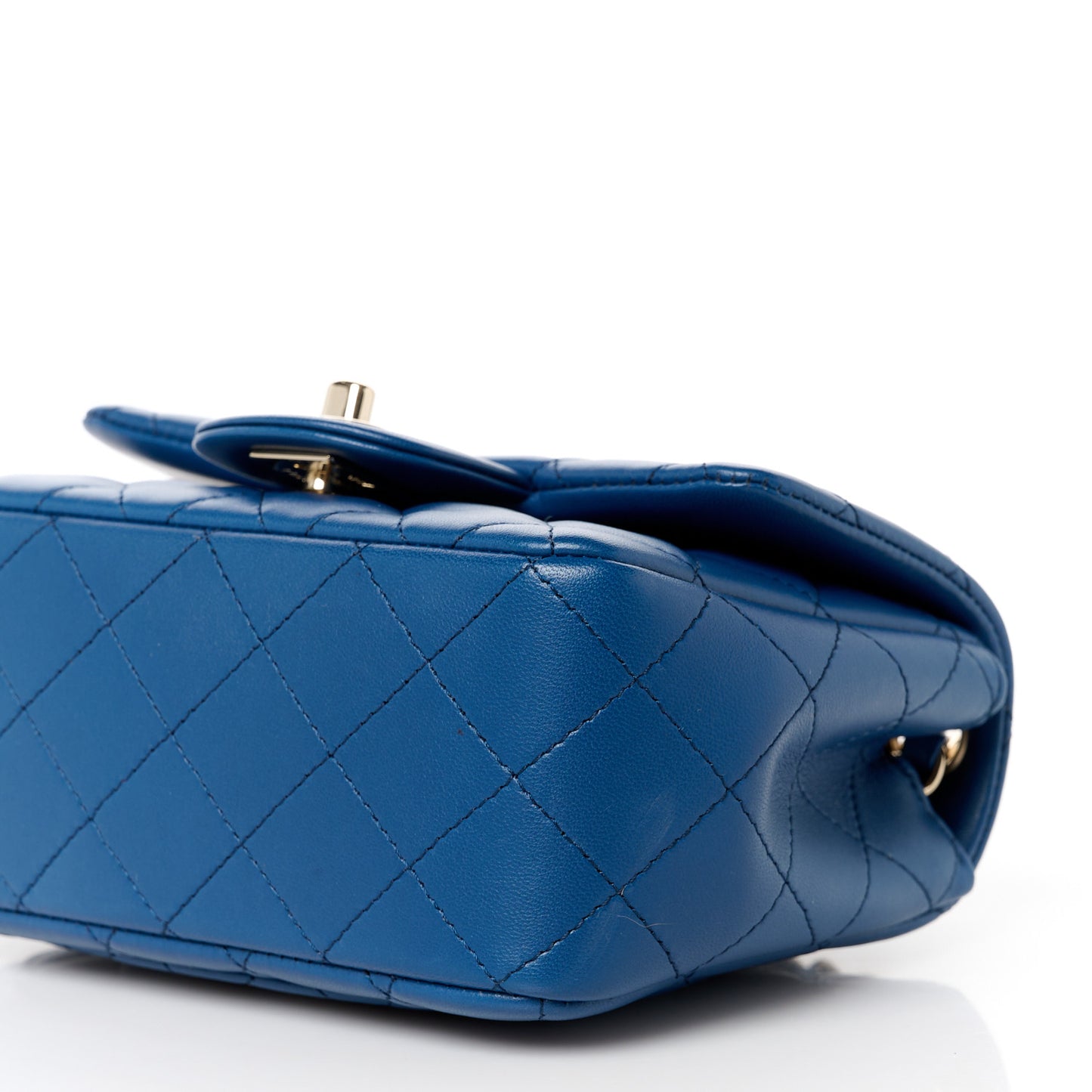 Lambskin Quilted Mini Square Flap Blue