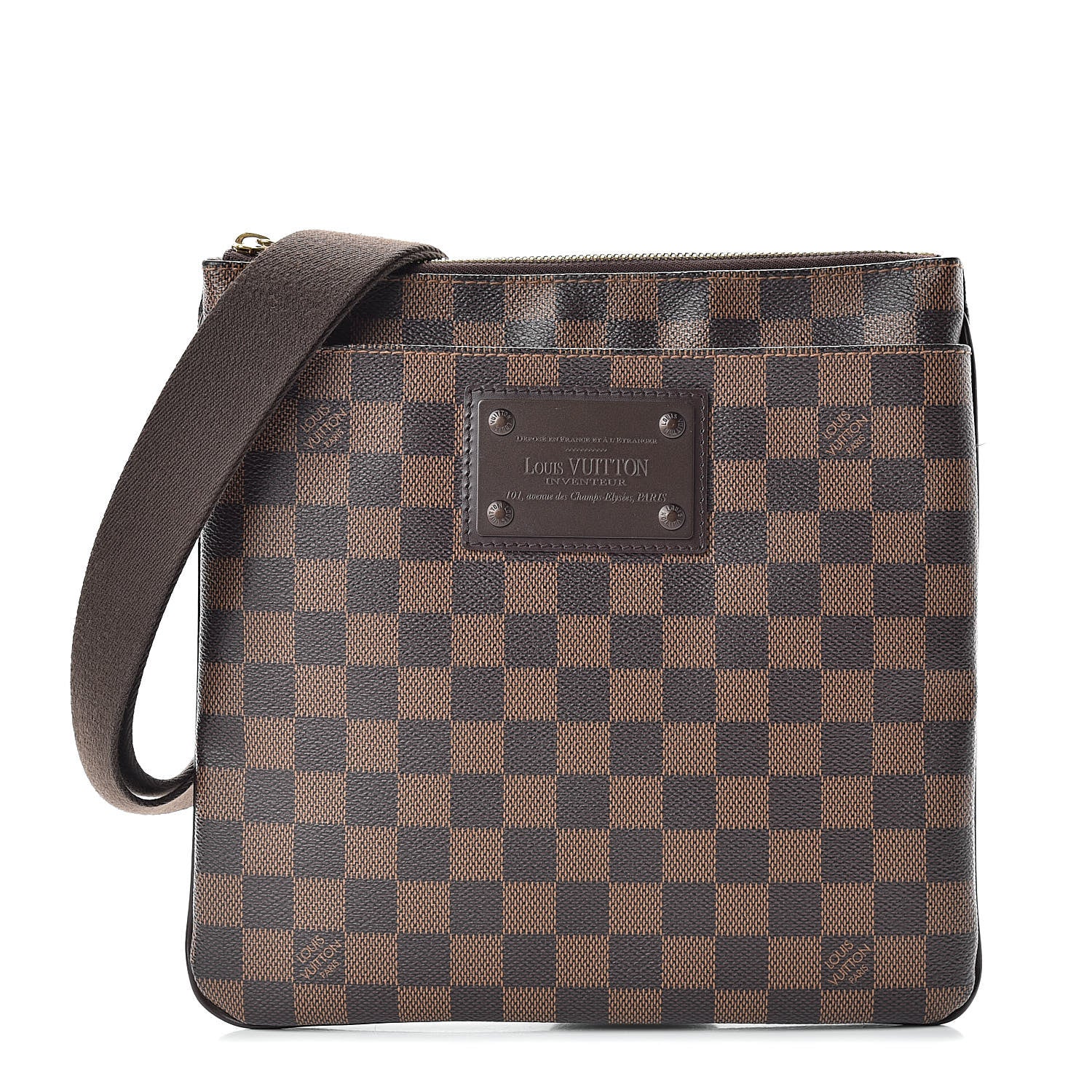 Louis Vuitton Damier Ebene Brooklyn Flat Pochette 1 of 12