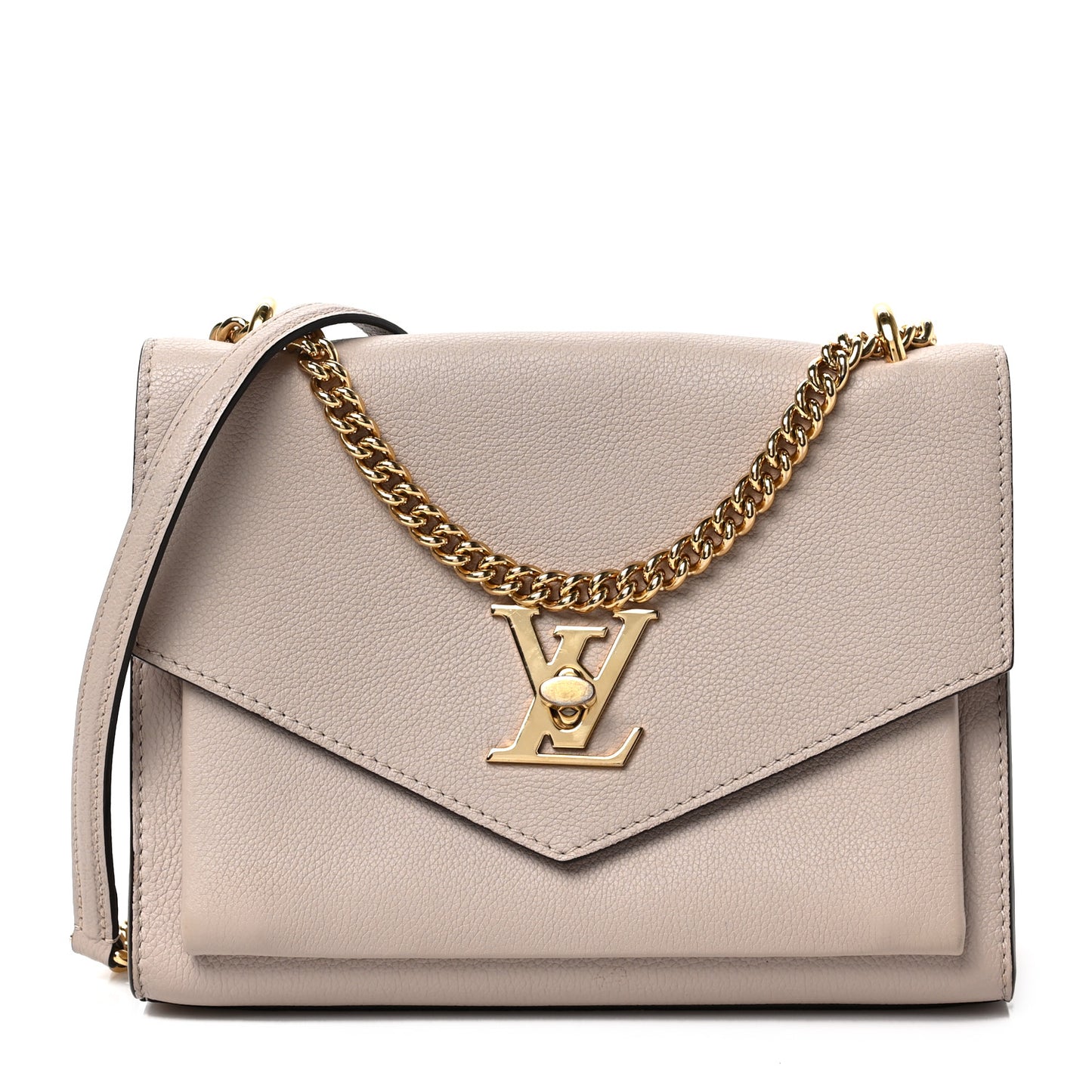 Soft Calfskin Mylockme Chain Bag BB Greige