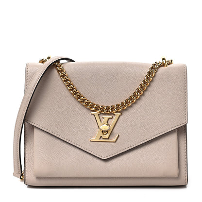 Louis Vuitton Soft Calfskin Mylockme Chain Bag BB Greige 1 of 8