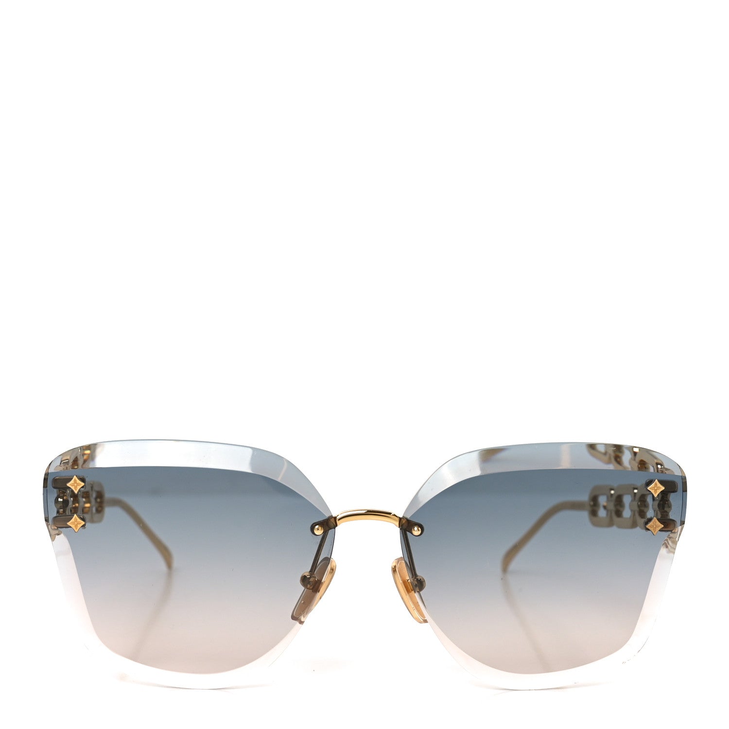 Louis Vuitton Metal Rimless LV Jewel Cat Eye Sunglasses Z1626U Gradient Blue 2 of 6