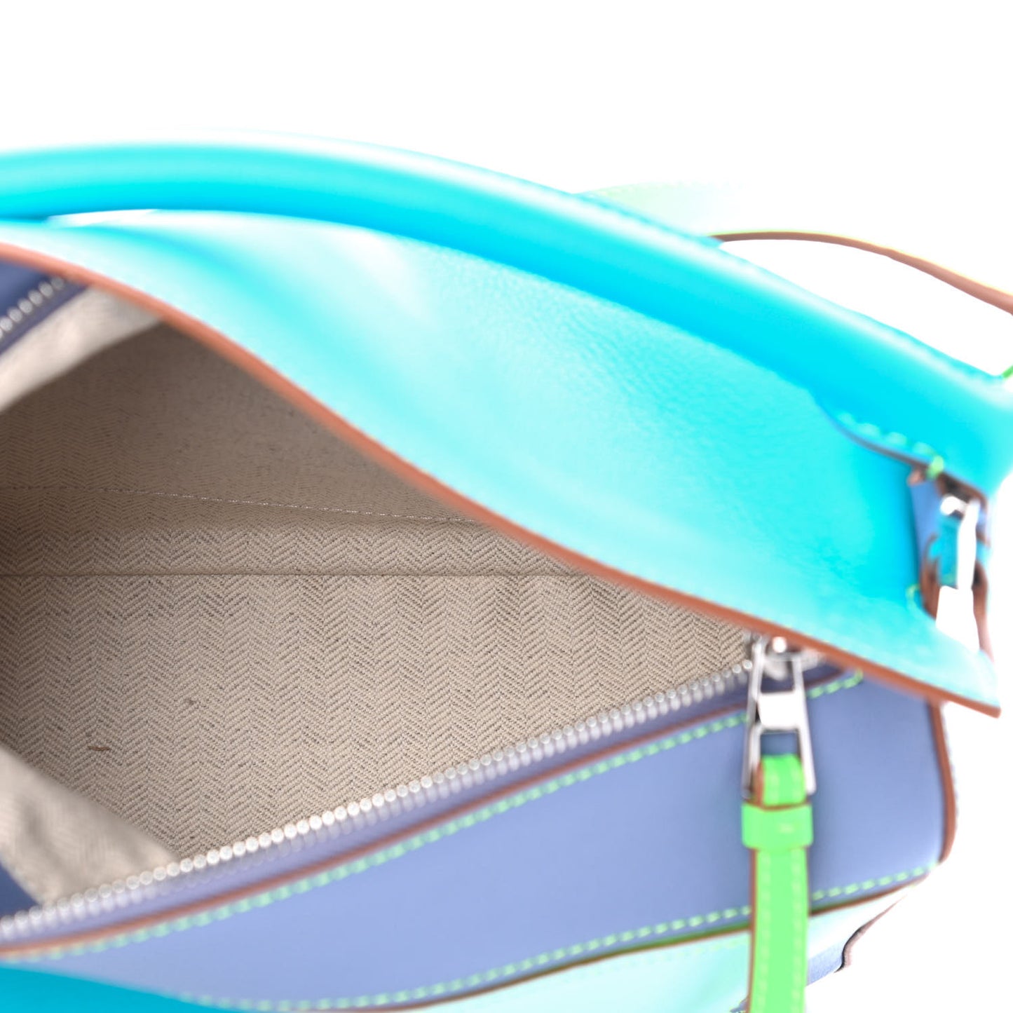 Calfskin Small Puzzle Bag Lagoon Blue Blueberry