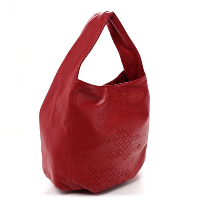 Bottega Veneta Nappa Intrecciato Patchwork Hobo Red 3 of 9