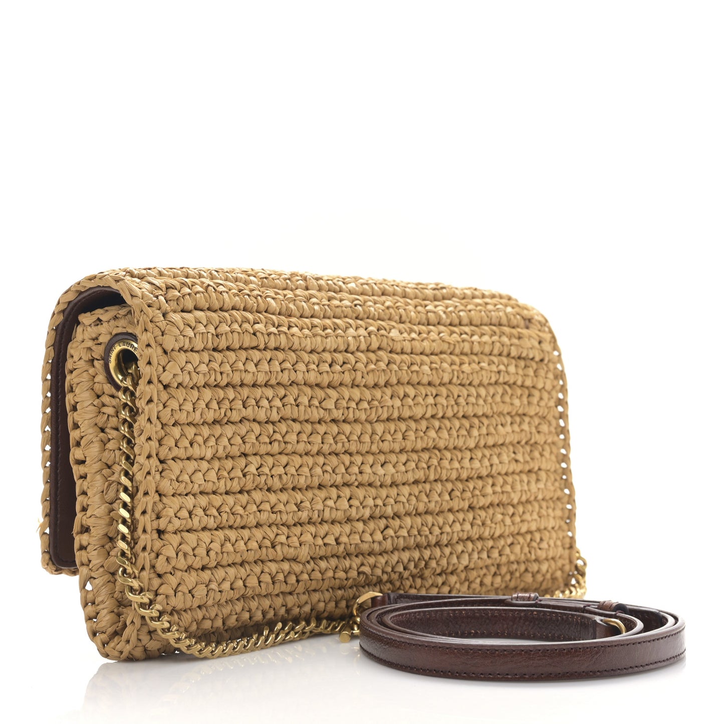 Raffia Monogram Tassel Kate 99 Dark Nude