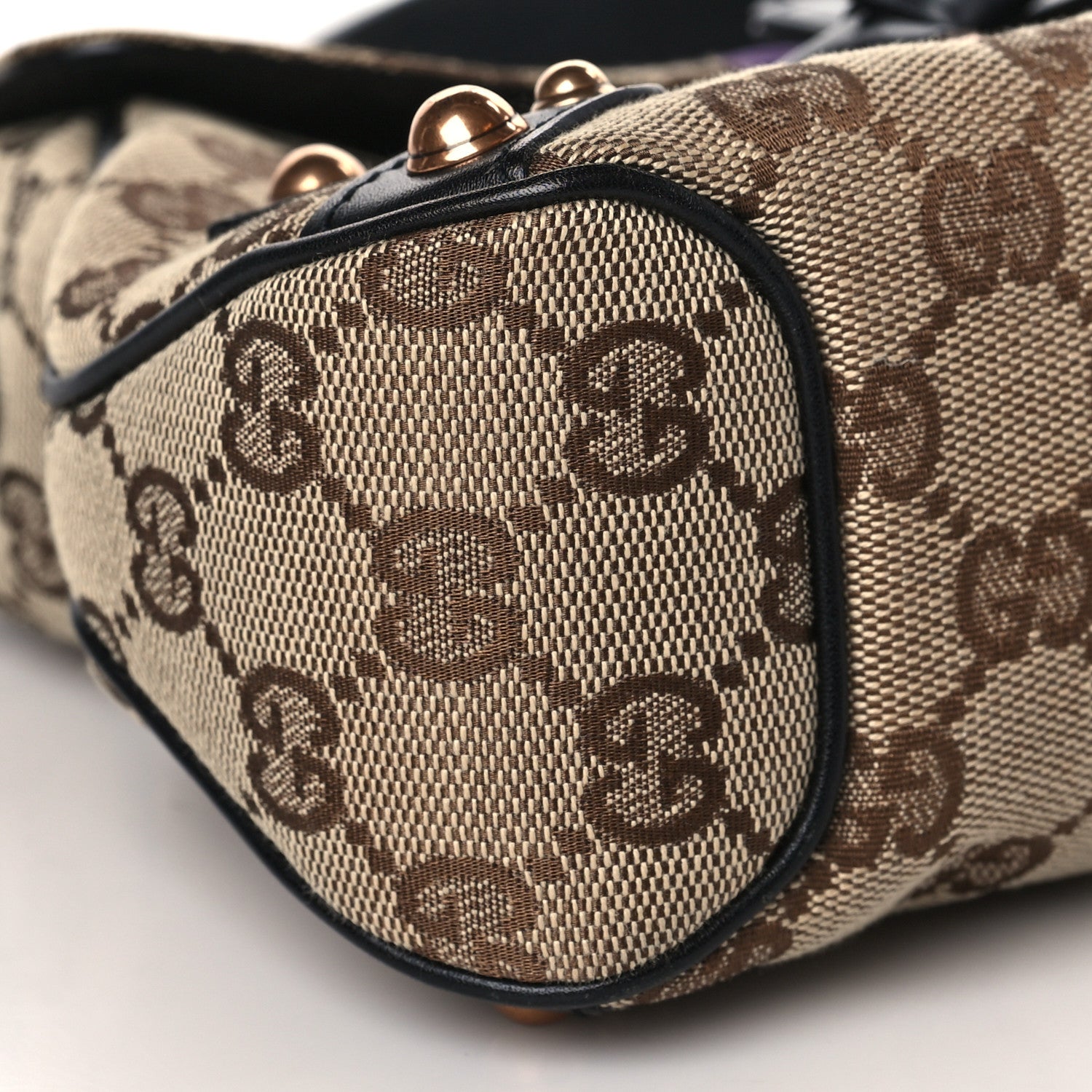 Gucci Monogram Horsebit Web Flap Bag Brown Purple 8 of 9