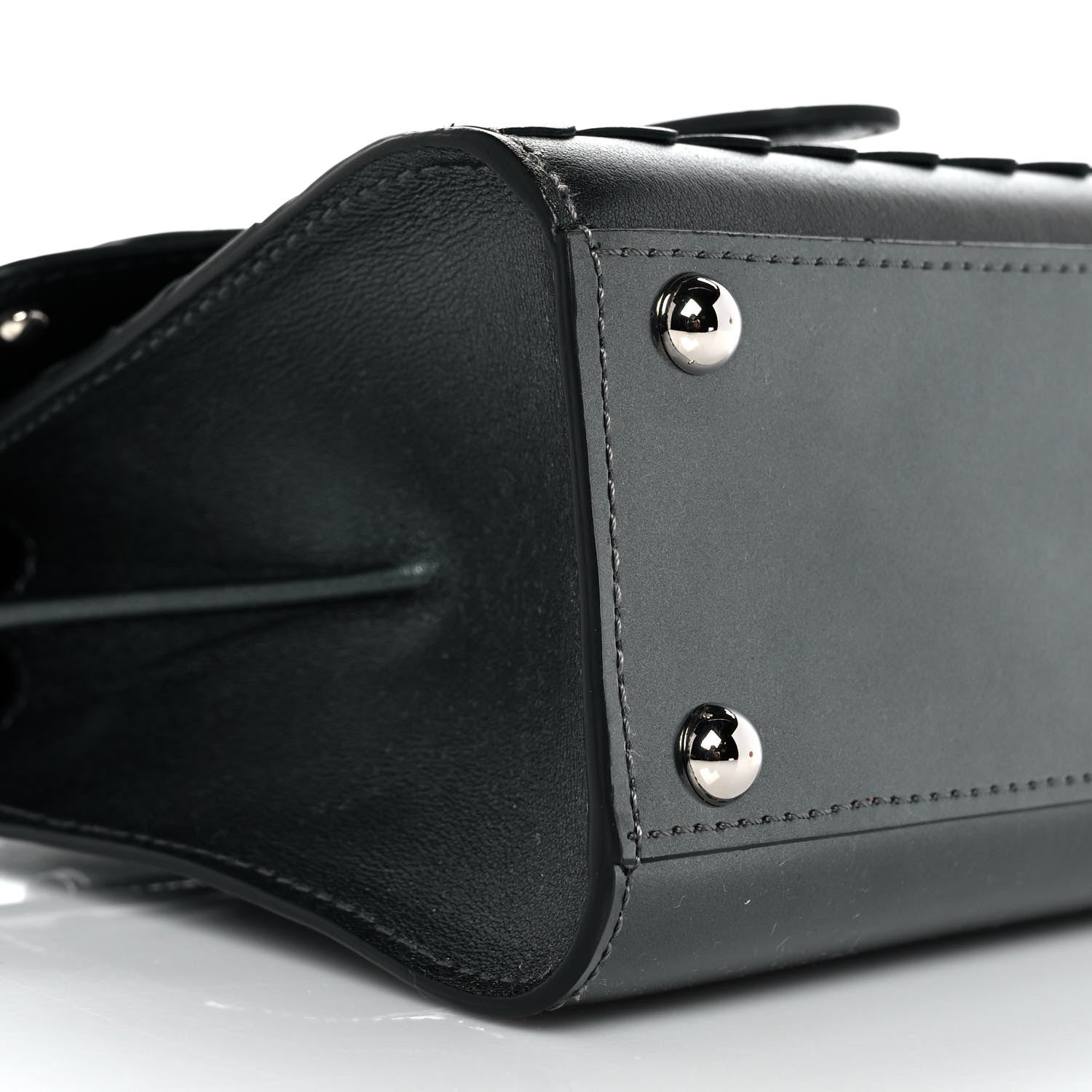 Delvaux Calfskin Iron Shield Mini Brillant Satchel Black 6 of 7