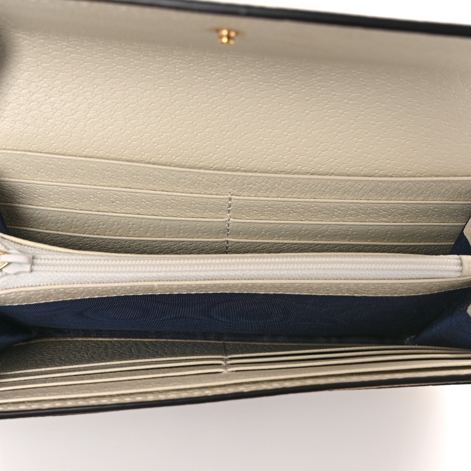Gucci GG Supreme Monogram Textured Calfskin Web Ophidia Continental Wallet Beige White 5 of 7