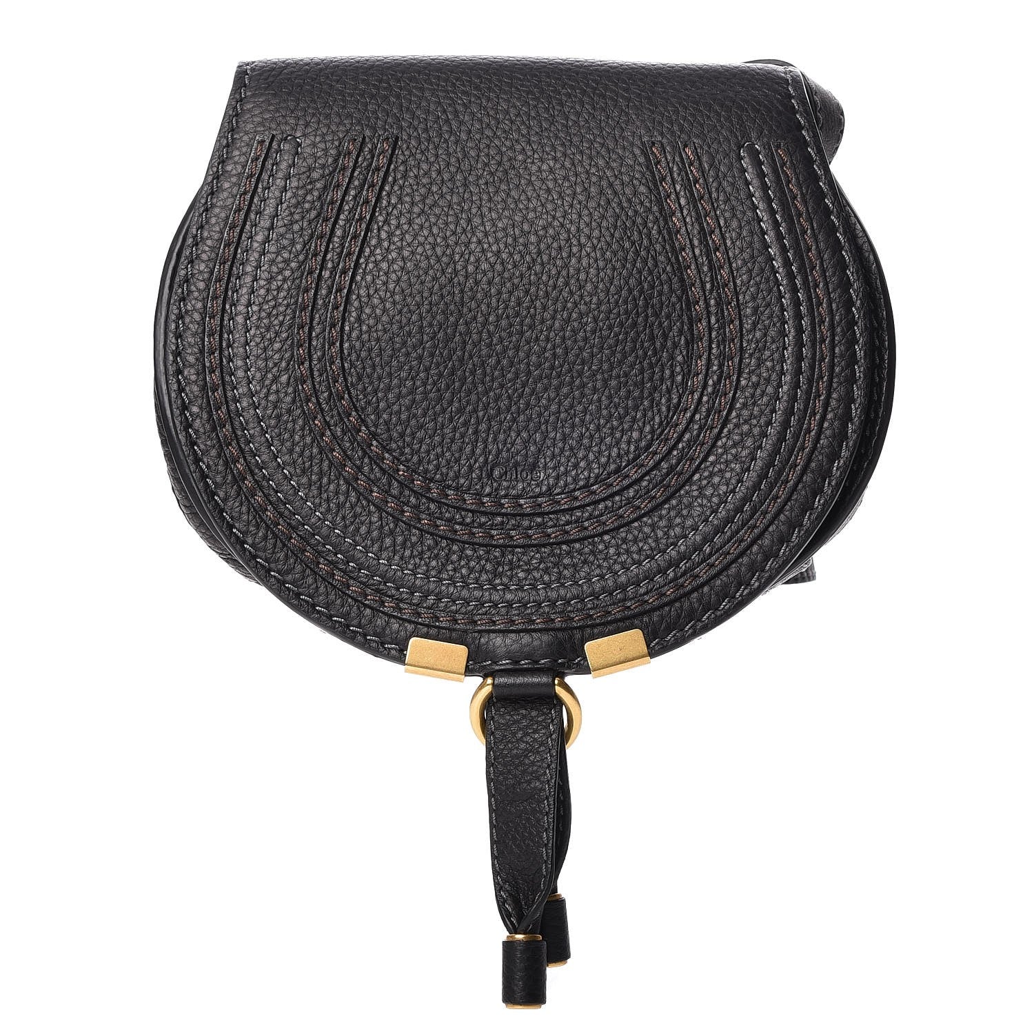 Chloe Calfskin Mini Marcie Round Crossbody Bag Black 1 of 7
