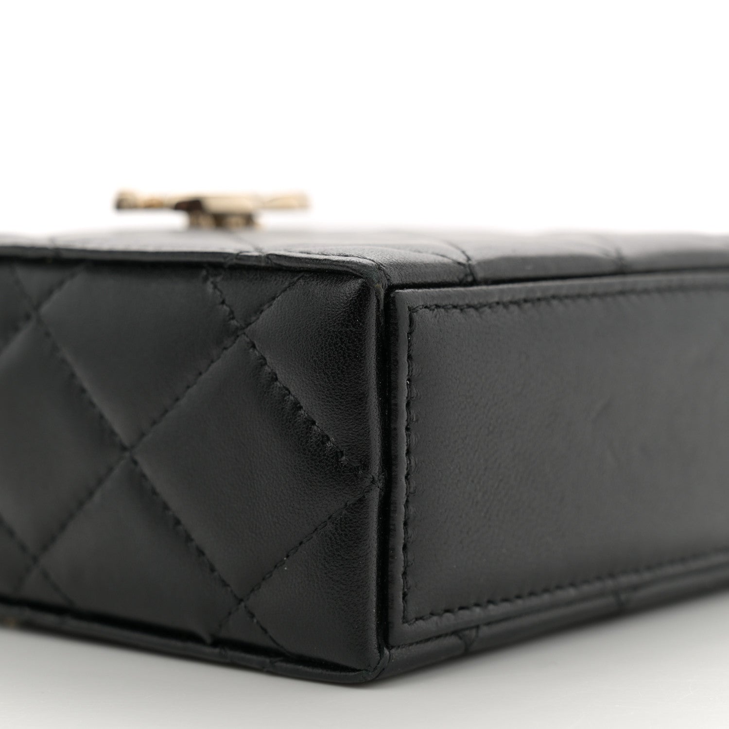 Chanel Lambskin Quilted Small Box With Chain Black 10 of 11