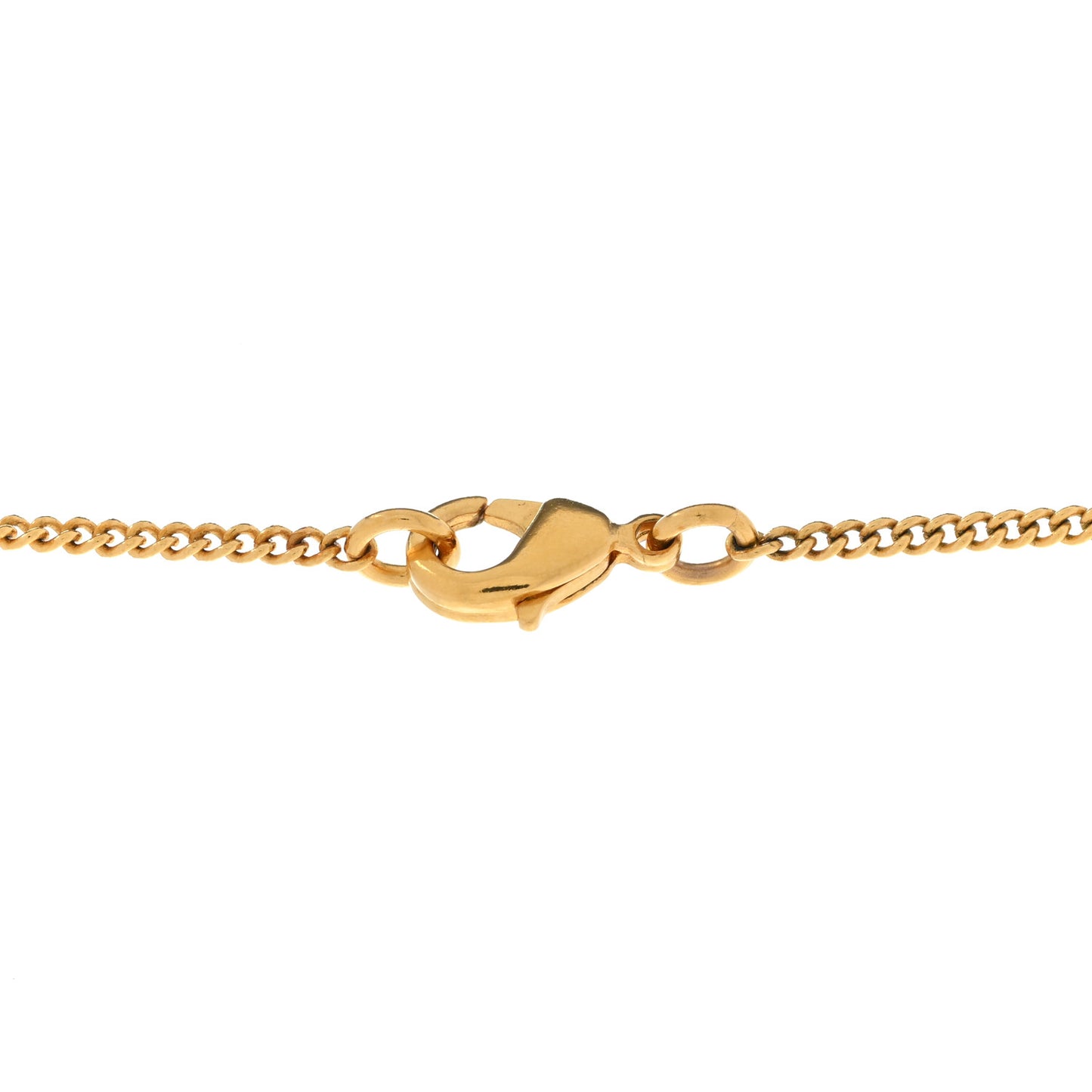 Metal CC Paris Button Necklace Gold