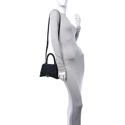 Balenciaga Denim BB Monogram Small Hourglass Top Handle Bag Black 2 of 13