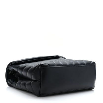 Saint Laurent Calfskin Y Quilted Monogram Monochrome Small Loulou Chain Satchel Black 4 of 9