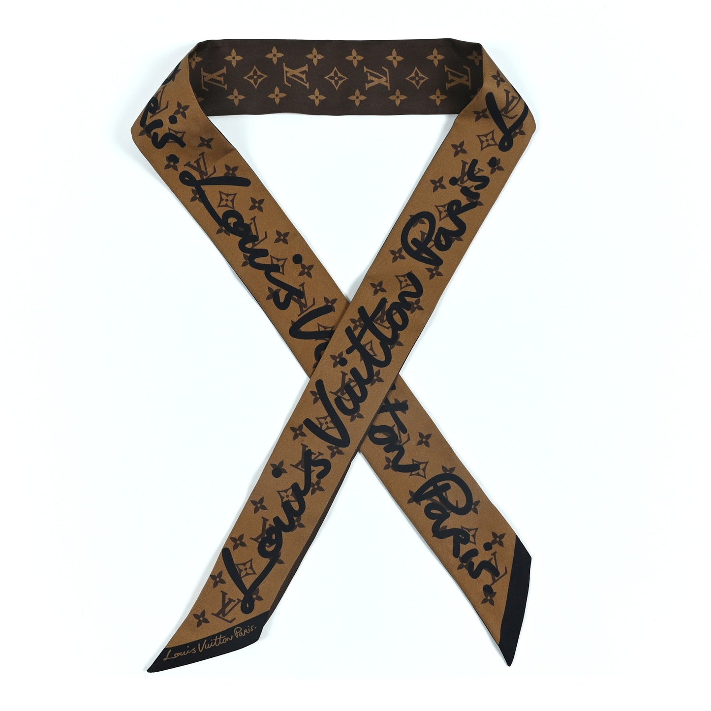 Silk Monogram Script BB Bandeau Black